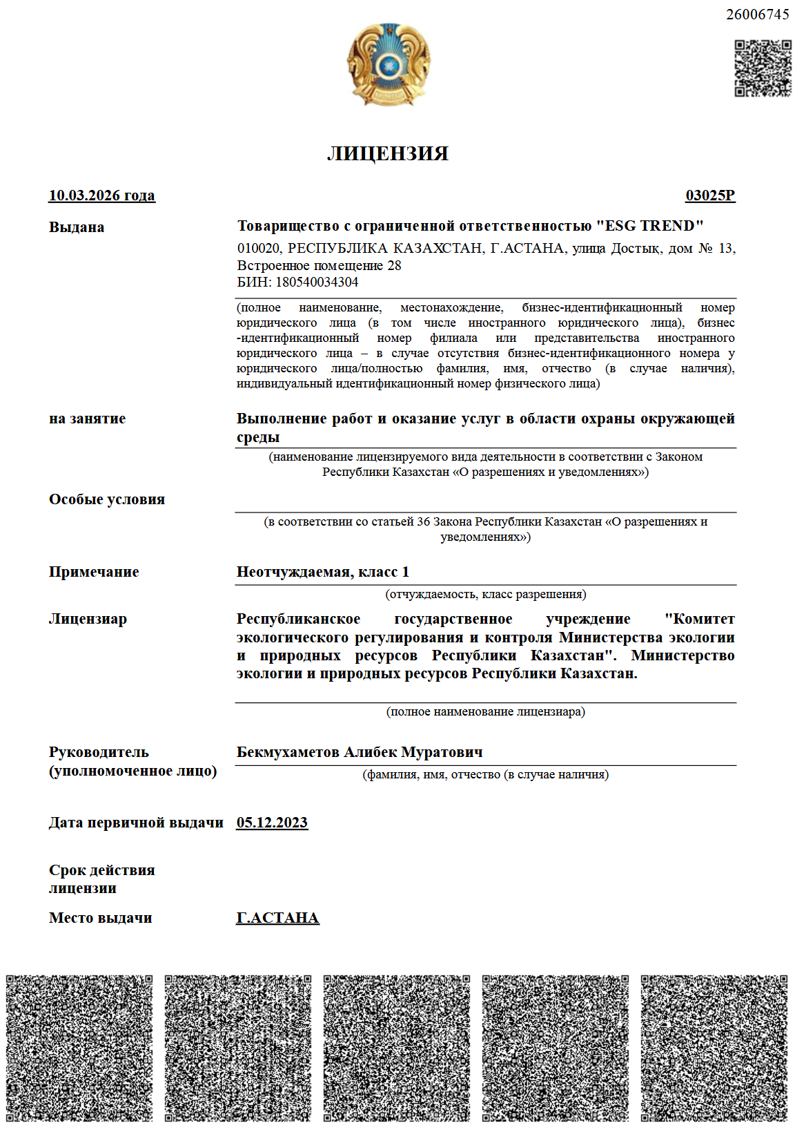 Лицензия ESG TREND